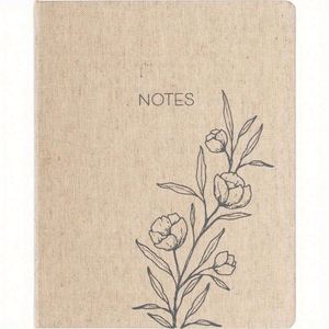 Large Plain Linen Cover Writing Journal 256 Ruled Cream Pages Ribbon <b>Bookmark</b> Lay Flat Desk Size Lined Notebook Made Guangdong - Product Image 2