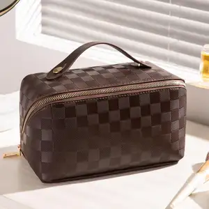 New Pu Cosmetic Bag Large Capacity Portable Internet Celebrity Travel Cosmetics Toiletries Storage Cosmetic Bag