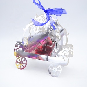 Boîte cadeau découpée au Laser, chariot de conte de fées, pour première <span class=keywords><strong>communion</strong></span> du mariage, personnalisé, 50 pièces - Product Image 2