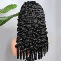 Perruques mi-tête bouclées Pixie en cheveux humains bruts alignés, sans colle, sans dentelle, pour la vente en gros