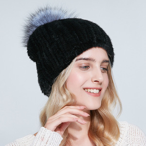 RTS – <span class=keywords><strong>bonnet</strong></span> en fourrure de Sable véritable pour <span class=keywords><strong>femme</strong></span>, <span class=keywords><strong>bonnet</strong></span> en vison avec <span class=keywords><strong>pompon</strong></span> en fourrure de renard, chaud et épais, collection hiver 100% - Product Image 5