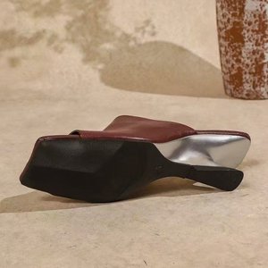 Chaussons rétro pour femmes 6004 <span class=keywords><strong>à</strong></span> <span class=keywords><strong>talon</strong></span> incliné, style cool pour l'extérieur, nouveau style d'été, <span class=keywords><strong>talon</strong></span> épais, bout carré, chaussures ouvertes pour femmes - Product Image 4