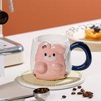Mignon Café Lait 3D Lapin Tasse En Céramique Nouveau 450ml Peint À La Main En Relief Ours Tasse À Café pour Enfants