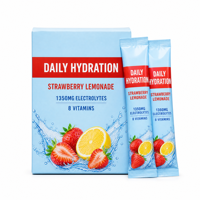 OEM Private Label Poudre Hydratation Électrolytes Saveur Fraise Limonade Mélange Boisson 8 Vitamines 1350mg Sachets