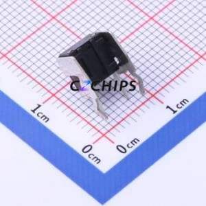 TC-6615-7-260G Tactile Switch Bent Lead Through Hole-4P,6x6mm Switch Single Pole Single Throw Round Button 2.6N Right Angle - Product Image 2