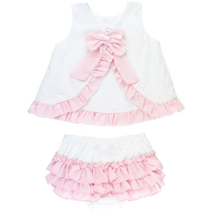 Set di <span class=keywords><strong>Abbigliamento</strong></span> per <span class=keywords><strong>Bambina</strong></span> con Top a Balze e Pantaloncini a Pois in Cotone Svizzero - Product Image 5