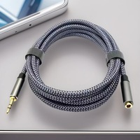 Câbles audio tressés en nylon, stéréo coaxial Aux DC 3.5mm plaqué or pour microphone écouteurs haut-parleur de voiture