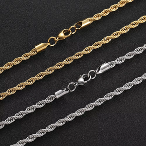 Chaîne de 4 mm, bijoux hip-hop, collier tendance pour homme en acier inoxydable, chaîne plaquée or, collier polyvalent Tanjing Fashion Lijing - Product Image 2