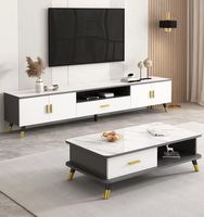 Venta Directa de Fábrica: Mueble de TV Moderno y Minimalista, Combinación con Mesa de Centro, Mueble de Salón de Lujo Ligero
