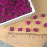 Gefreeze-droogde rode drakenfruitblokjes (pitaya) voor smoothies, yoghurt, bakkerijproducten en decoratie