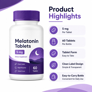 Offre Spéciale – Comprimés de Mélatonine Liposomale Végétalienne Naturelle à Faible Teneur en Sucre et Sans Gluten pour Adultes, 3mg/5mg/10mg, Aide au Sommeil, 60 Comprimés - Product Image 4