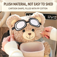 Poubelle de voiture, boîte à mouchoirs 2-en-1, adorable petit ours créatif, boîte d'accoudoir de voiture, bac de rangement, sac poubelle pour voiture