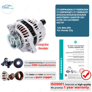 Pour <span class=keywords><strong>Honda</strong></span> City Fit <span class=keywords><strong>Jazz</strong></span> Mobilio Airwave 1.5L 12V 80A A5TB0091 A5TB0291 A5TB0291ZD ALMT026 <span class=keywords><strong>Alternateur</strong></span> A5TB1391ZD 12v <span class=keywords><strong>Alternateur</strong></span> - Product Image 2