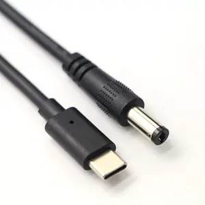 USB 3.1公C至DC 5.5 2.1毫米12V PD充电电缆5A 60w电缆公电源插头扩展