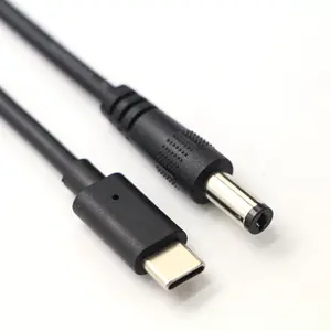 USB3.1オスタイプC-DC5.52.1mm 12VPD充電ケーブル5A60Wケーブルオス電源プラグ延長