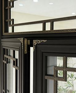 Ventana Abatible de Estilo Francés de Aleación de Aluminio con Doble Vidrio Templado y Rejilla Decorativa de Seguridad - Product Image 3