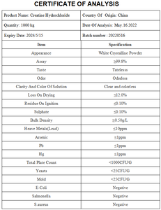 Thực phẩm Creatine Hydrochloride Creatine <span class=keywords><strong>HCL</strong></span> ISO cấp giấy chứng nhận Creatine Ethyl <span class=keywords><strong>Ester</strong></span> Hydrochloride - Product Image 3