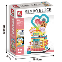 Sembo Block 601634 Street View Series Toko Makanan Penutup Puzzle 3d Blok Bangunan Rumah Kecil Mainan Anak Perempuan untuk Mainan Bangunan
