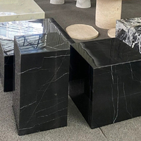 Guanmay Table centrale en marbre Nero Marquina personnalisée Table basse de luxe légère en marbre noir pierre naturelle pour le salon