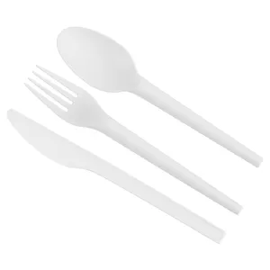 Biodegradable Cutlery Quanhua Eco-Friendly White Color Size CPLA Cutlery Compostable Biodegradable Disposable Knife