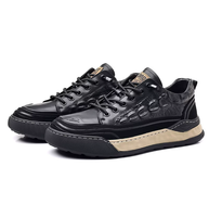 Nouvelles Chaussures de Luxe en Cuir de Vachette pour Hommes – Baskets Chunky à Lacets en Cuir Véritable de Qualité Supérieure – Meilleure Vente – Noir