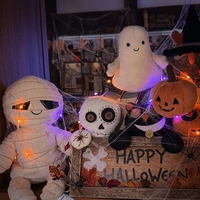 Collection Porte-clés en peluche Halloween Style Jellyca, motifs Vampire, Aubergine, Citrouille, Ours, en coton PP avec base lestée, anti-stress, cadeau