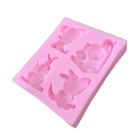 Moules à gâteau en silicone DIY, forme rectangulaire 3D, 4 motifs différents, animaux exclusifs d'Australie : kangourou, koala, wombat