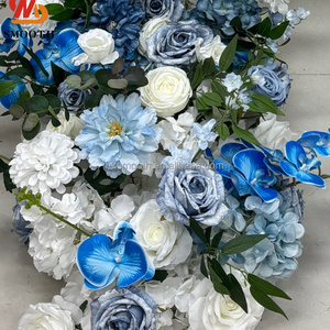 SMOOTH - Camino de Mesa Floral Artificial de Lujo en Azul y Blanco, Arreglo de Flores Mixtas Hecho a Mano, Fondo para Boda - Product Image 4
