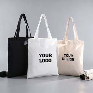 Sac de courses réutilisable personnalisable avec logo, sac fourre-tout en toile de coton imprimé pour promotion de marque, cadeau promotionnel en gros - Product Image 1