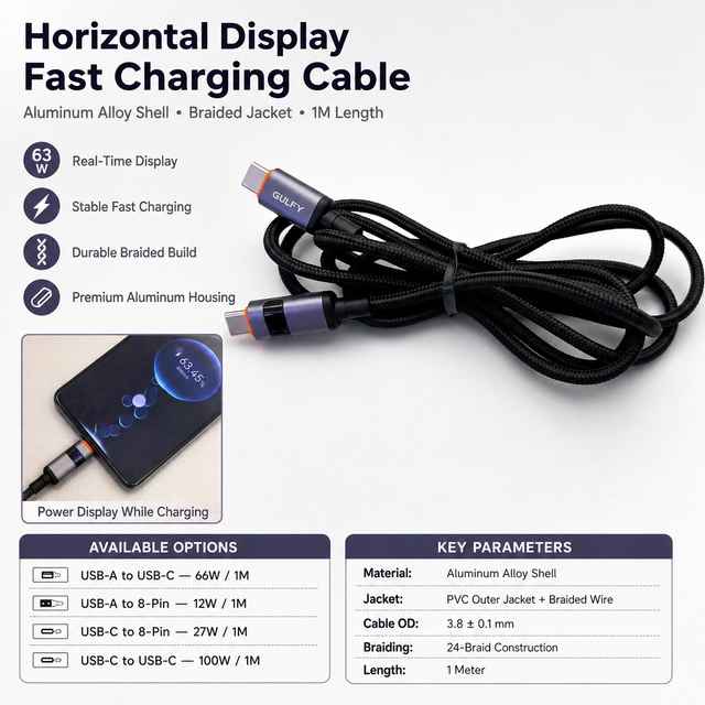 Custom USB Charging Cable Manufacturer USB-C 240W 100W 60W USB-A to Type-C 8 Pin Braided Fast Charging Data Cable OEM ODM