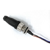 Soket M12 5pin Female IP67 Tahan Air, Sistem Push-Pull Self-Latching, Pemasangan Panel Depan, Kabel Sekrup, Kabel Harness Otomotif