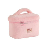 Trousse de Maquillage Portable Grande Capacité en Polyester Imperméable et Durable avec Fermeture Éclair, Motif Bonbons Style National et Logo