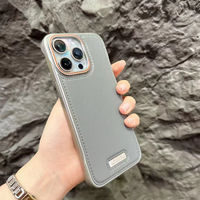 Luxe en cuir japonais et coréen adapté à l'Iphone16 pro max étui en cuir ultra-mince sans cadre avec charge magnétique