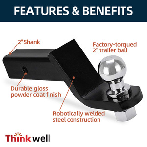 Gandengan Trailer baja karbon 2 inci dengan bola dan pengencang bagian pengelasan dan pengecatan selesai untuk menarik - Product Image 2