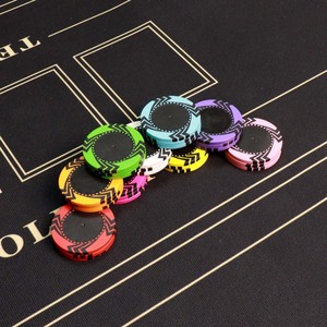 Jetons de poker rayure de couleur composite en argile vierge de 14g en gros 12 autocollants de logo solides personnalisés et dénomination pour <span class=keywords><strong>jeu</strong></span> de <span class=keywords><strong>casino</strong></span> - Product Image 5
