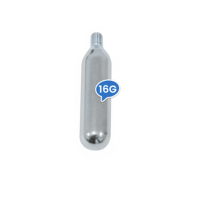 Cartouche de CO2 Premium 16g pour Vélo, Pompe à Cartouche Filetée 16gr 20g 24g 25g 33g 38g, Mini Bouteille de Gaz CO2 N2 AR, Capsules