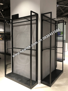 Estante de Exhibición W1 Independiente de 4 Niveles para Supermercados y Tiendas Minoristas, Acero Laminado en Frío, Negro/Blanco - Product Image 3