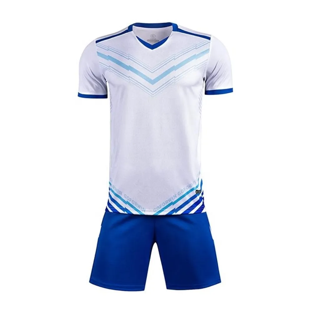 2022 Benutzer definierte Fußball Fußball Uniformen Trikot Uniform Futbol Azul Y Blanco Amarillo Verde Rojo Sublimados Mayoreo Baratas China