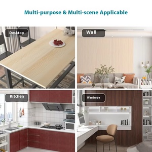 Papier peint auto-adhésif Fond épais en aluminium Grain de bois Stickers muraux pour rénovation de meubles d'armoire Films décoratifs - Product Image 4