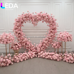 LEDA Hot Pink <b>Artificial</b> <b>Flower</b> Runner Wedding Backdrop Wall Props <b>Artificial</b> Silk <b>Flower</b> <b>Artificial</b> Plant <b>Arrangement</b> Panel - Product Image 5