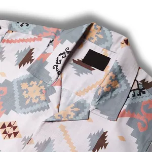2024 neue Mode individuell bedruckte Sommer-Baumwoll-Hawaiianische Hemden für Herren