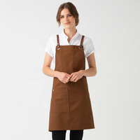 DUOLAI Tablier de cuisine personnalisé en toile Tablier pour enfants Barista Tablier de cuisine naturel 100% coton Tabliers de cuisine en toile pour hommes