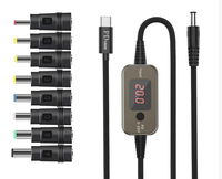 Adaptateur USB C vers DC 100W, câble PD avec 8 têtes de conversion DC et écran d'affichage