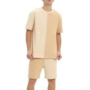 Ensemble chemise et short pour homme, coupe ajustée, respirant, tricoté, 100% coton, tissu à séchage rapide, tenue confortable pour un style décontracté, streetwear, été - Product Image 2