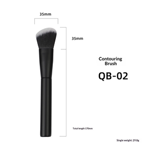 Ensemble professionnel <span class=keywords><strong>de</strong></span> 8 pinceaux <span class=keywords><strong>de</strong></span> maquillage en fibres haute densité, noir et beige au choix, pour poudre, contour du nez et maquillage du visage, marque privée - Product Image 6