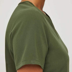 Antiarrugas <span class=keywords><strong>Casma</strong></span> Dark Olive Twill Mujeres Doctor Hospital Uniforme Scrub Top - Product Image 5