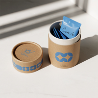 Emballages alimentaires et de boissons en papier kraft écologiques faits à la main, tubes cylindriques personnalisés pour le café, le thé vert, les noix, boîte de conserve