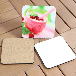 MDFSUB in Stock E0 4mm Sublimation Mdf coaster 95x95mm Square MDF Coaster Blank Sublimation Cork Back Mdf Coaster