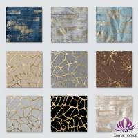 Tissu de rideau en velours hollandais imprimé feuille d'or de luxe, tissu en velours épais et doux pour la décoration des fenêtres de villa et de maison, textile d'ameublement