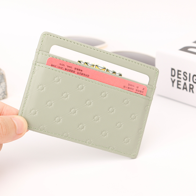 Custom Slim Card Holder Slim Card Holder Wallet RFID Blocking Thin PU Leather Minimalist Wallets for Women